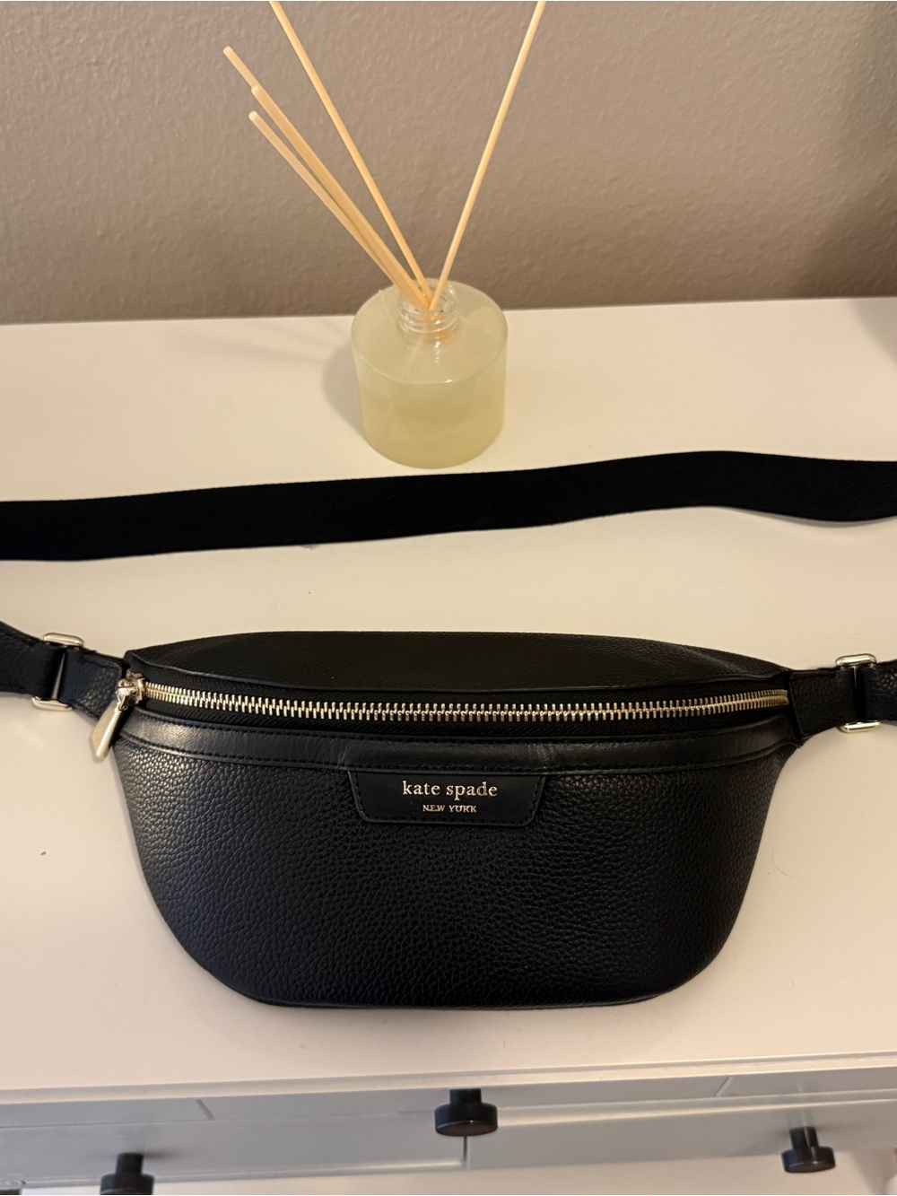 kate spade Black Pebbled Leather Belt Bag